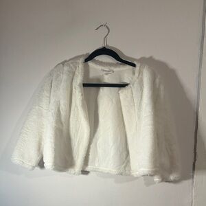Calvin Klein White Faux Fur Jacket